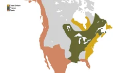 Mapa polityczna Ameryki Północnej - ostatnie 250 lat