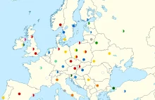 Kolory publicznych autobusów w głównych miastach Europy (mapa)