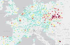 Uruchomiono interaktywną mapę jakości powietrza w Europie.