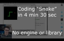 Napisał grę Snake w 4 minuty i 30 sekund.
