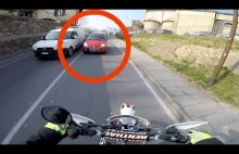 #rozowypasek wyjeżdża na czołówkę motocykliście, a później o-------a, że jechał