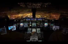 Lądowanie Airbusem A380 w nocy 4K