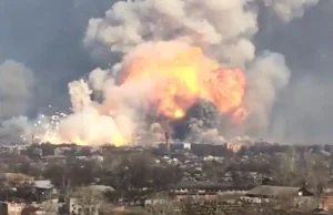 Znowu pożar wielkiego składu amunicji na Ukrainie.