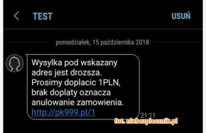 » Uwaga na SMS-y proszące o dopłatę 1 PLN