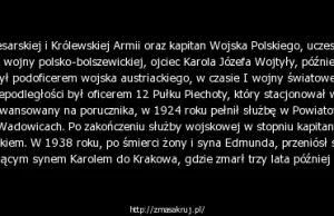 18 lutego 1941 roku, w wieku 62 lat zmarł Karol Wojtyła senior