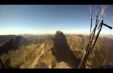 Paralotnią nad granią Tatr, klip 1080p okraszony klimatyczną muzyką