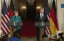 Trump chwali Polskę i gani Niemcy podczas wizyty Merkel w USA