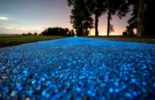 Poland unveils glowing bright blue bike lane that's charged by the sun