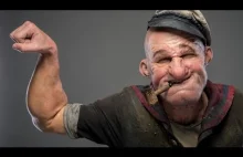 Full Popeye Make-up Demo from Doctor Who and SNL Make-up Artists