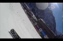Upadek Jurija Tepesa w Planicy z kamery umieszczonej na kasku.