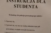 Instrukcja dla studentów: "Wchodząc do prowadzącego należy się ogarnąć"