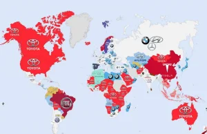 Najpopularniejsze marki samochodów w różnych krajach wg Google
