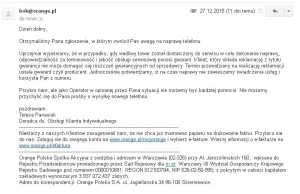 Orange prawdopodobnie zgubiło mój telefon.