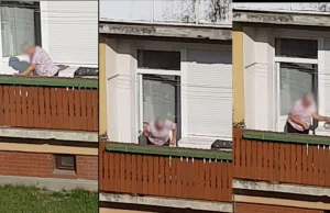 Starsza kobieta bije psa na balkonie. Zwierzę zostało odebrane właścicielce
