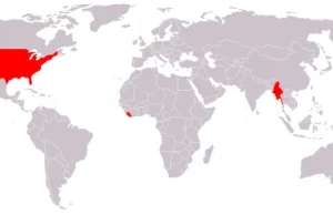 Mapa krajów, które nie używają systemu metrycznego