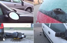 Ukraińcy uszkodzili w nocy kilkanaście aut.