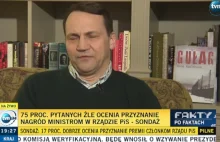 Sikorski reklamuje książkę swojej żony przy okazji komentarza dla TVN