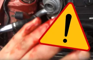 Turbosprężarka zjadła środkowy palec mężczyźnie podczas pracy przy Toyocie Supra