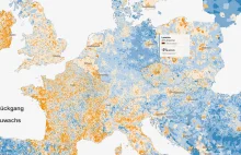 Interaktywna mapa ludności Europy.