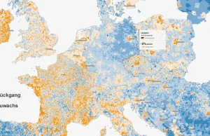 Interaktywna mapa ludności Europy.