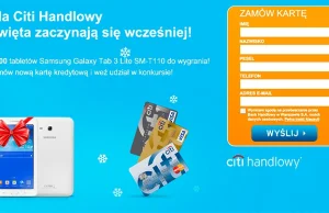 Tablet Galaxy Tab za wyrobienie karty kredytowej Citibank!