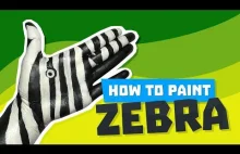 Tutorial: How to paint Zebra on hand Jak namalować Zebrę na ręce