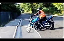 Wjeżdża w płot motocyklem podczas egzaminu