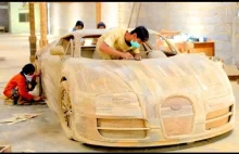Niesamowita replika Bugatii Veyron wykonana z drewna