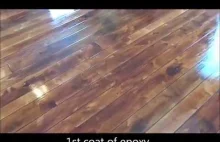 Drewniana podłoga wykonana z betonu