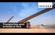 Transport turbin wiatrowych w chińskich górach