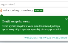 Przebudzenie Allegro: Wyszukiwanie kilku przedmiotów u jednego sprzedawcy.