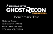 GTX 960M/Ghost Recon Wildlands - benchmark test 1080p