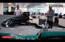 Bolid F1 Mercedes W08 w redakcji sportowej jak żywy