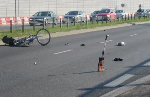 Potrącenie rowerzystki w Al. Jerozlolimskich, jest w ciężkim stanie