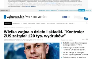 Nieludzcy urzędnicy: Kontroler ZUS zażądał 120000 wydruków w ciągu jednej doby.