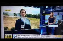 Reporter TVN łapie laga na wizji