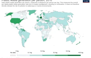 Produkcja plastikowych odpadów per capitia. Niemcy na szczycie zestawienia.