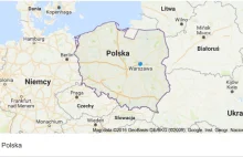 Google pokazuje mapę z częścią terytorium Polski zajętym przez Rosję xD