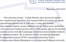 Polscy Żydzi uznają słowa izraelskiego ministra za "niesprawiedliwe"