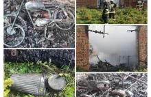 Pożar stodoły kolekcjonera - spłonął zbiór motocykli, militariów i staroci