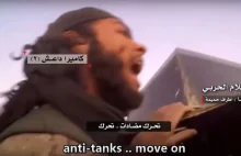 Dżihadyści płaczą ze strachu przed nadjeżdżającym czołgiem. WIDEO z pola walki