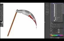 scythe of grim reaper - adobe illustrator tutorial for halloween