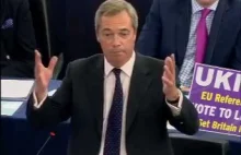 Nigel Farage robi z Merkel i Hollande kompletnych idiotów.