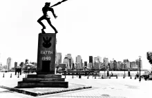 Nagranie z konferencji w sprawie pomnika Katyń Memorial w Jersey City.