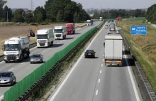 Zakaz wyprzedzenia dla tirów na autostradzie A4 Kraków - Brzesko