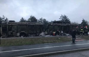 W Częstochowie spłonął autobus hybrydowy