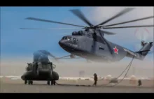 Rosyjski arcydzieło Mil Mi-26 podnosi NATO Chinook CH-47