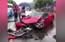 Wypożyczyła Ferrari – po kilku minutach je rozbiła (Video)