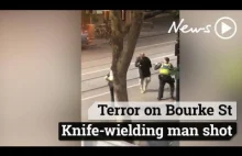 Australia: Policja ucieka przed nożownikiem co dźgnął 3 osoby