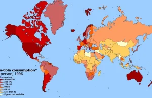 Spożycie Coca-Coli na świecie (1996r.)